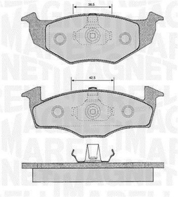 Bromsbeläggsats, Framaxel Magneti marelli 363916060390 MAGNETI MARELLI