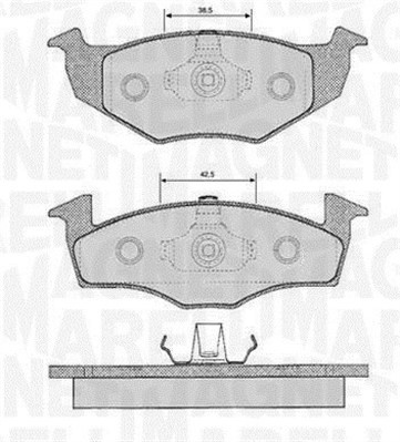 Bromsbeläggsats, Framaxel Magneti marelli 363916060391 MAGNETI MARELLI