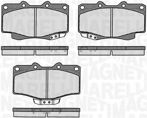 Bromsbeläggsats, Framaxel Magneti marelli 363916060401 MAGNETI MARELLI