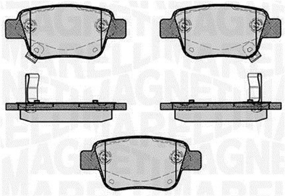 Bromsbeläggsats, Bakaxel Magneti marelli 363916060403 MAGNETI MARELLI