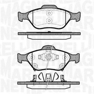 Bromsbeläggsats, Framaxel Magneti marelli 363916060404 MAGNETI MARELLI