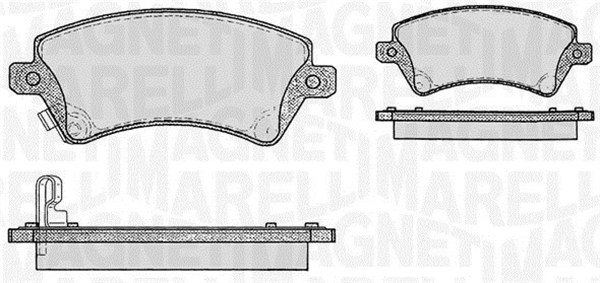 Bromsbeläggsats, Framaxel Magneti marelli 363916060408 MAGNETI MARELLI