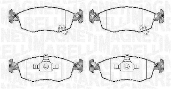 Bromsbeläggsats, Framaxel Magneti marelli 363916060428 MAGNETI MARELLI