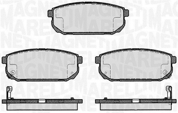 Bromsbeläggsats, Bakaxel Magneti marelli 363916060448 MAGNETI MARELLI