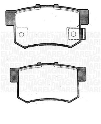 Bromsbeläggsats, Bakaxel Magneti marelli 363916060461 MAGNETI MARELLI