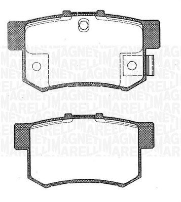Bromsbeläggsats, Bakaxel Magneti marelli 363916060464 MAGNETI MARELLI