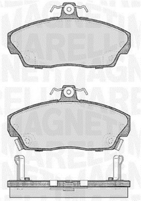Bromsbeläggsats, Framaxel Magneti marelli 363916060484 MAGNETI MARELLI