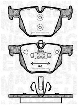 Bromsbeläggsats, Bakaxel Magneti marelli 363916060486 MAGNETI MARELLI