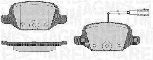 Bromsbeläggsats, Bakaxel Magneti marelli 363916060503 MAGNETI MARELLI