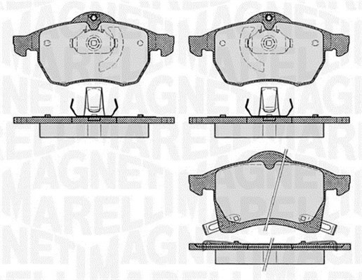 Bromsbeläggsats, Framaxel Magneti marelli 363916060523 MAGNETI MARELLI