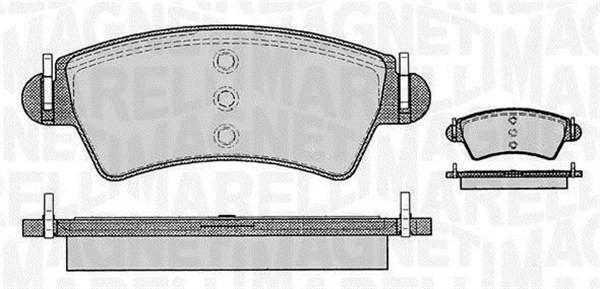 Bromsbeläggsats, Framaxel Magneti marelli 363916060538 MAGNETI MARELLI