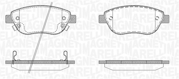 Bromsbeläggsats, Framaxel Magneti marelli 363916060562 MAGNETI MARELLI
