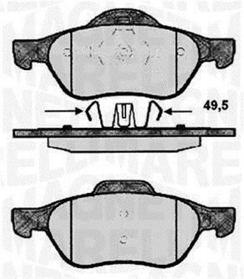 Bromsbeläggsats, Framaxel Magneti marelli 363916060572 MAGNETI MARELLI