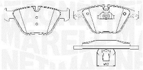 Bromsbeläggsats, Framaxel Magneti marelli 363916060582 MAGNETI MARELLI