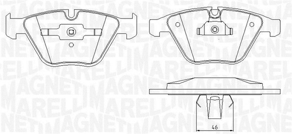 Bromsbeläggsats, Framaxel Magneti marelli 363916060583 MAGNETI MARELLI