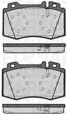 Bromsbeläggsats, Framaxel Magneti marelli 363916060585 MAGNETI MARELLI