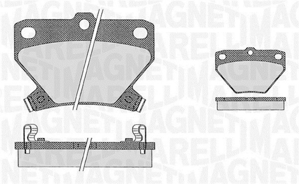 Bromsbeläggsats, Bakaxel Magneti marelli 363916060593 MAGNETI MARELLI