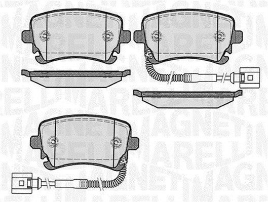 Bromsbeläggsats, Bakaxel Magneti marelli 363916060603 MAGNETI MARELLI