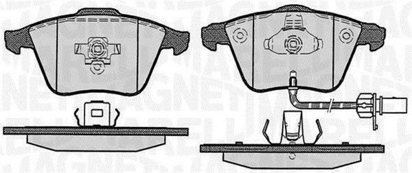 Bromsbeläggsats, Framaxel Magneti marelli 363916060605 MAGNETI MARELLI