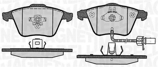 Bromsbeläggsats, Framaxel Magneti marelli 363916060609 MAGNETI MARELLI