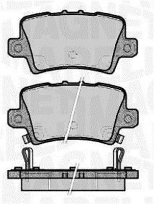 Bromsbeläggsats, Bakaxel Magneti marelli 363916060621 MAGNETI MARELLI
