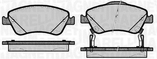 Bromsbeläggsats, Framaxel Magneti marelli 363916060664 MAGNETI MARELLI