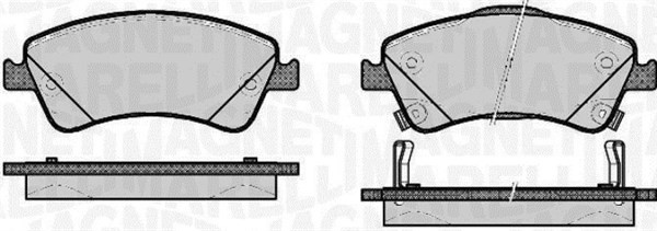 Bromsbeläggsats, Framaxel Magneti marelli 363916060665 MAGNETI MARELLI