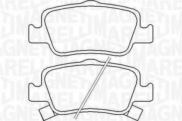 Bromsbeläggsats, Bakaxel Magneti marelli 363916060666 MAGNETI MARELLI