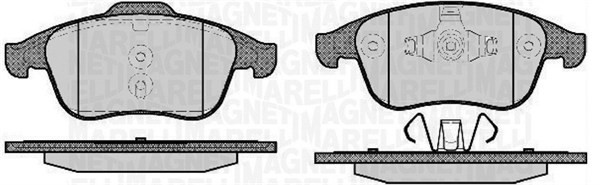 Bromsbeläggsats, Framaxel Magneti marelli 363916060670 MAGNETI MARELLI