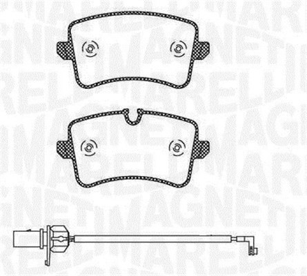 Bromsbeläggsats, Bakaxel Magneti marelli 363916060676 MAGNETI MARELLI