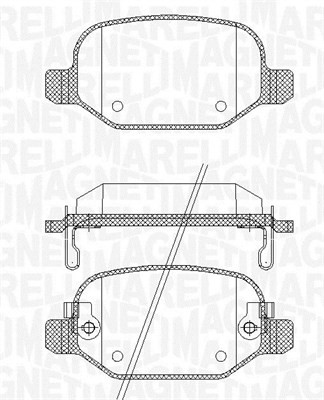 Bromsbeläggsats, Bakaxel Magneti marelli 363916060688 MAGNETI MARELLI