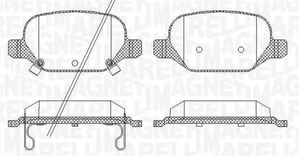 Bromsbeläggsats, Bakaxel Magneti marelli 363916060689 MAGNETI MARELLI