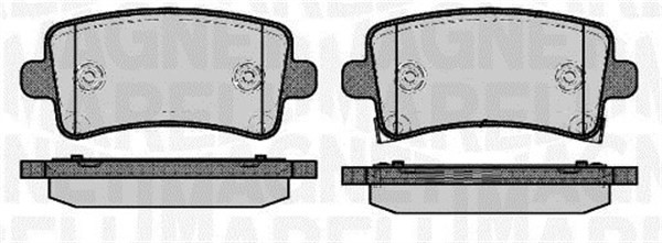 Bromsbeläggsats, Bakaxel Magneti marelli 363916060690 MAGNETI MARELLI