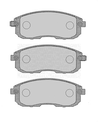 Bromsbeläggsats, Framaxel Magneti marelli 363916060695 MAGNETI MARELLI