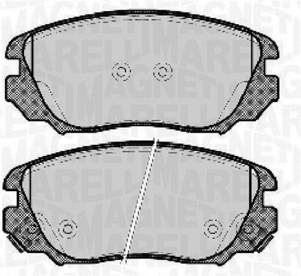 Bromsbeläggsats, Framaxel Magneti marelli 363916060723 MAGNETI MARELLI