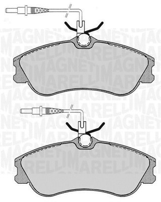 Bromsbeläggsats, Framaxel Magneti marelli 363916060786 MAGNETI MARELLI