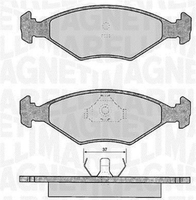 Bromsbeläggsats, Framaxel Magneti marelli 363916060807 MAGNETI MARELLI