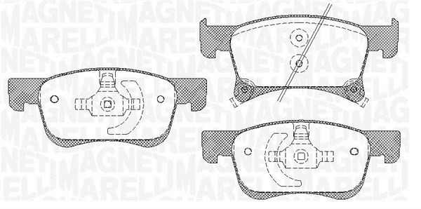 Bromsbeläggsats, Framaxel Magneti marelli 363916060814 MAGNETI MARELLI