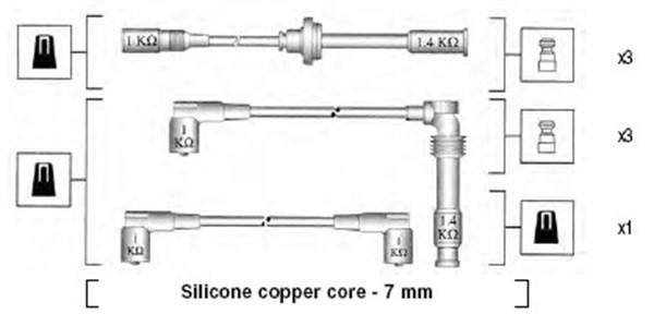 Tändkabelsats Magneti marelli 941045400525 MAGNETI MARELLI