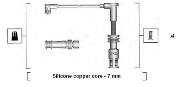 Tändkabelsats Magneti marelli 941045430528 MAGNETI MARELLI