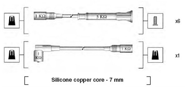 Tändkabelsats Magneti marelli 941075050547 MAGNETI MARELLI