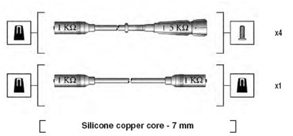 Tändkabelsats Magneti marelli 941175140755 MAGNETI MARELLI
