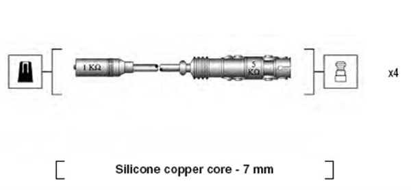 Tändkabelsats Magneti marelli 941175190760 MAGNETI MARELLI
