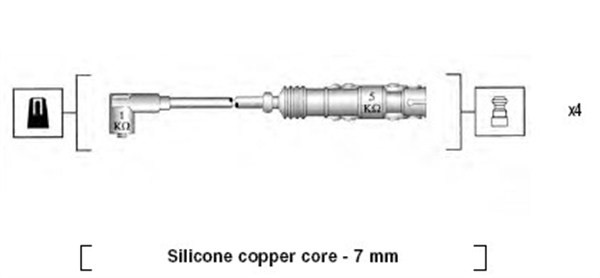 Tändkabelsats Magneti marelli 941175240763 MAGNETI MARELLI