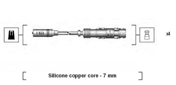 Tändkabelsats Magneti marelli 941175250764 MAGNETI MARELLI