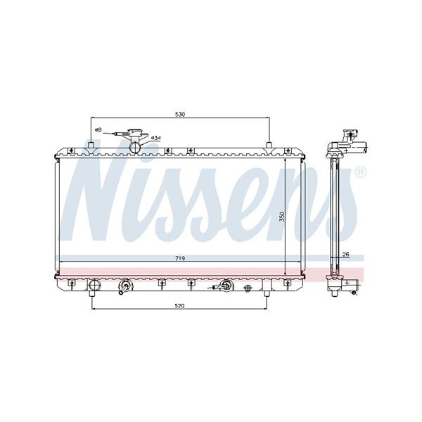 Kylare, motorkylning Nissens 64166A NISSENS