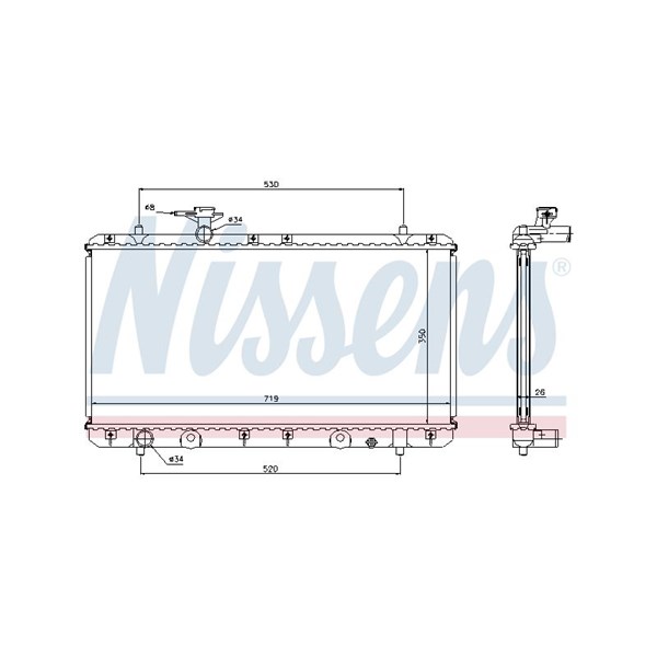 Kylare, motorkylning Nissens 64167A NISSENS