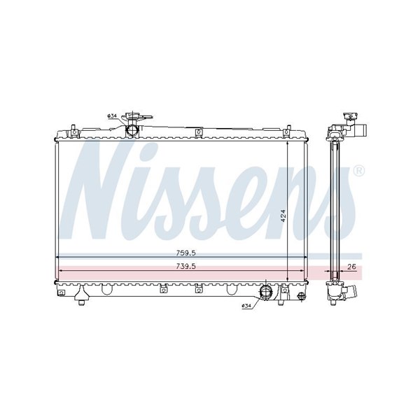 Kylare, motorkylning Nissens 64670A NISSENS Kylare, motorkylning Nissens 64670A NISSENS