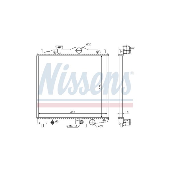 Kylare, motorkylning Nissens 67100 NISSENS