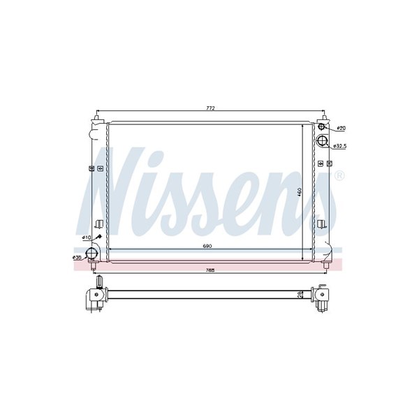 Kylare, motorkylning Nissens 68511 NISSENS